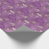 赤面エレガントピンクパープルネームエイジ文字バレリーナ ラッピングペーパー (角)