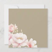 赤面エレガントピンクピーニーガーデンブライダルシャワー 招待状 (裏面)