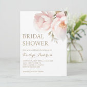 赤面エレガントピンクピーニーガーデンブライダルシャワー 招待状 (スタンド正面)