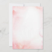 赤面エレガントピンクピーニーフローラブランチとバブリー 招待状 (裏面)