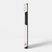 赤面エレガントピンクピーニーフローラ金ゴールドモノグラム iPhoneケース (左側面)