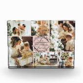 赤面エレガントピンクファミリーフォトコラージュキープサケ フォトブロック (正面)