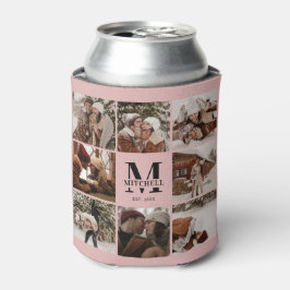 赤面エレガントピンクファミリーフォトコラージュキープサケ 缶クーラー