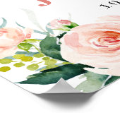 赤面エレガントピンクフラワーズボホブライダルシャワー ポスター (角)