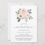 赤面エレガントピンクフラワー|仮想ブライダルシャワー 招待状 (正面)