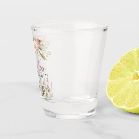 赤面エレガントピンクフローラのブパーソナライズされたリーズメイド ショットグラス (右)
