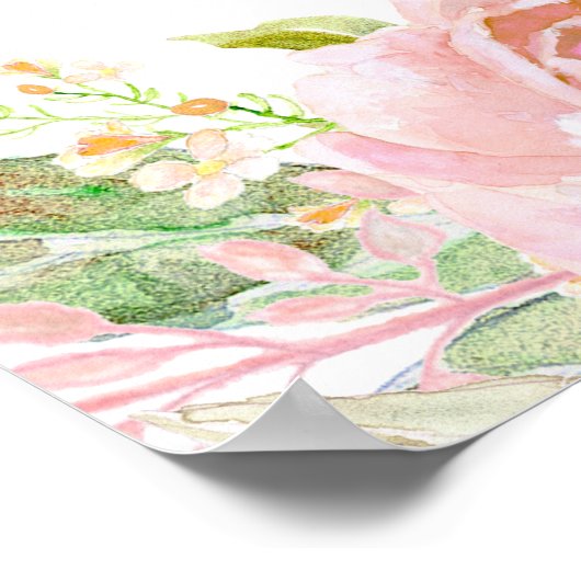 赤面エレガントピンクフローライースターブランチ卵狩り ポスター (角)