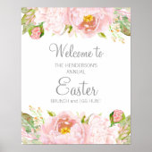 赤面エレガントピンクフローライースターブランチ卵狩り ポスター (正面)