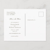 赤面エレガントピンクフローラガーデン日付を保存 案内ポストカード (裏面)