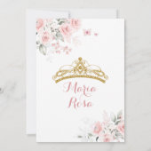 赤面エレガントピンクフローラガールスウィート16th誕生日 招待状 (裏面)