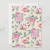 赤面エレガントピンクフローラガールベビーシャワーインビタット 招待状 (裏面)