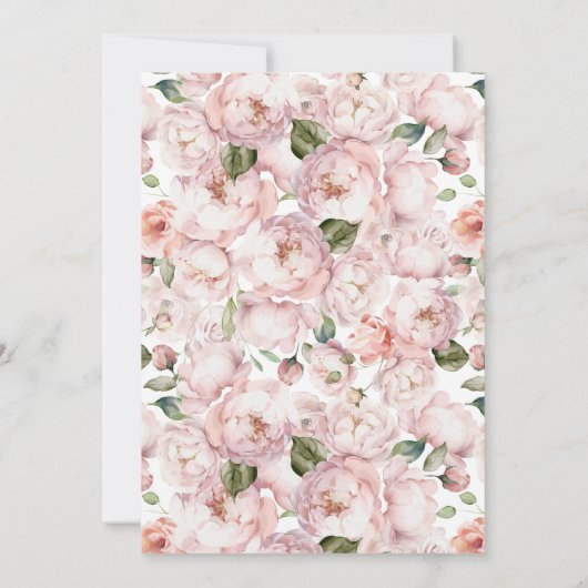 赤面エレガントピンクフローラキンセアニェラ 招待状 (裏面)