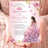 赤面エレガントピンクフローラキンセアニラ招待状 招待状