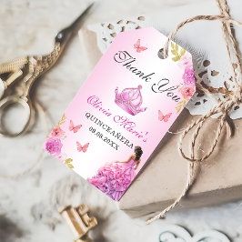 赤面エレガントピンクフローラキンセアニラ誕生日 ギフトタグ