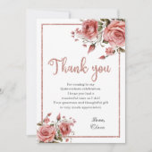 赤面エレガントピンクフローラキンセアニラ誕生日 サンキューカード (正面)