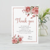 赤面エレガントピンクフローラキンセアニラ誕生日 サンキューカード (スタンド正面)