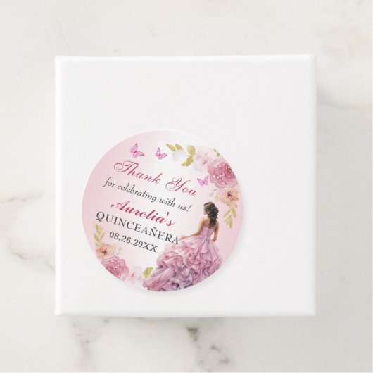 赤面エレガントピンクフローラキンセアニラ誕生日 フェイバータグ (インサイチュ)