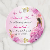 赤面エレガントピンクフローラキンセアニラ誕生日 フェイバータグ (正面)