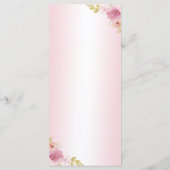 赤面エレガントピンクフローラキンセアニラ誕生日 メニュー (裏面)