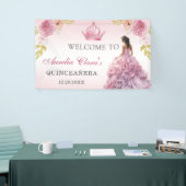 赤面エレガントピンクフローラキンセアニラ誕生日 横断幕 (トレードショー)