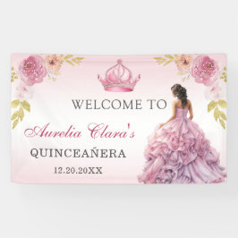 赤面エレガントピンクフローラキンセアニラ誕生日 横断幕