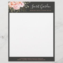 赤面エレガントピンクフローラモダンバラシャビーシック レターヘッド