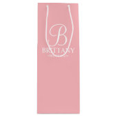 赤面エレガントピンクブリーパーソナライズされたズメイド ワインギフトバッグ (正面)