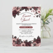 赤面エレガントピンクブルゴーニュバラボホ結婚ズ 招待状 (スタンド正面)