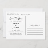 赤面エレガントピンクブルゴーニュバラ日付を保存 セーブザデート (裏面)