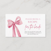 赤面エレガントピンクボウお願いレシピ エンクロージャーカード (正面)