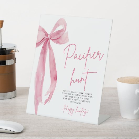 赤面エレガントピンクボウかわいいパシファイア狩りゲーム 台座サイン (インサイチュ)