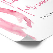 赤面エレガントピンクボウのサインに感謝申し来上げる ポスター (角)