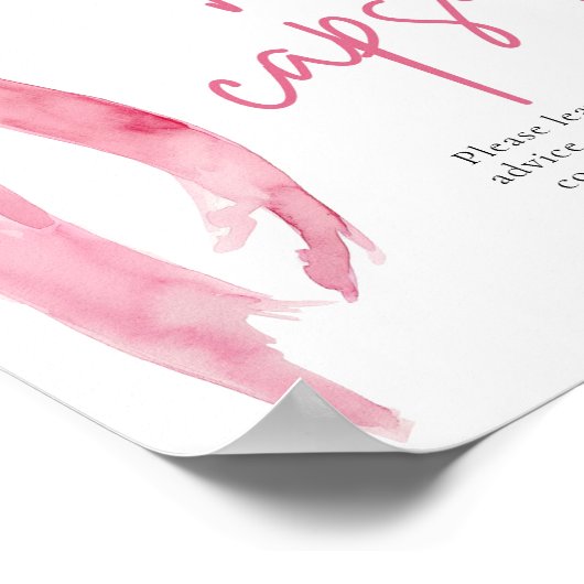 赤面エレガントピンクボウタイムカプセルゲームの看板 ポスター (角)