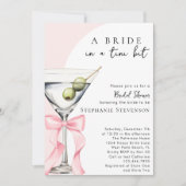 赤面エレガントピンクボウダーティマルティーニブライダルシャワー 招待状 (正面)