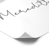 赤面エレガントピンクボウブライダルシャワーウェルカムサイン ポスター (角)