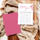 赤面エレガントピンクボウブライダルシャワーエプロンゲーム 招待状