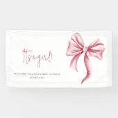 赤面エレガントピンクボウベイビーシャワー 横断幕 (横)