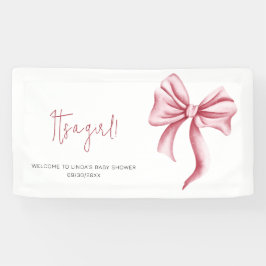 赤面エレガントピンクボウベイビーシャワー 横断幕