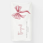 赤面エレガントピンクボウベイビーシャワー 横断幕 (縦)