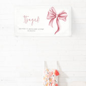 赤面エレガントピンクボウベイビーシャワー 横断幕 (インサイチュ)