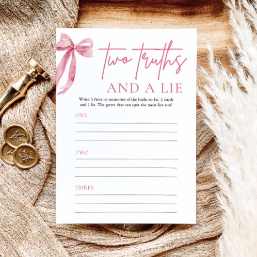 赤面エレガントピンクボウ二つの真実とライゲーム 招待状