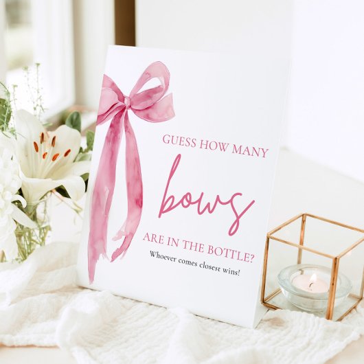 赤面エレガントピンクボウ推測いくつの弓ゲーム 台座サイン