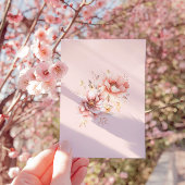 赤面エレガントピンクボホフローラドレスブライダルシャワー 招待状