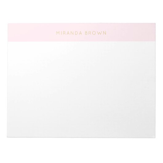 赤面エレガントピンクミニマリストシック11x8.5メモ帳 ノートパッド (正面)