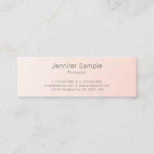 赤面エレガントピンクミニマルデザイントレンディーラグジュアリー スキニー名刺