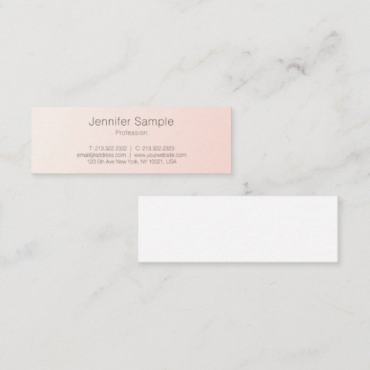 赤面エレガントピンクミニマルデザイントレンディーラグジュアリー スキニー名刺 (正面/裏面)