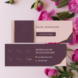 赤面エレガントピンクメイクヘアアーティスト6パンチミニ ロイヤリティカード