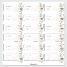 赤面エレガントピンクユーカリプスゲスト住所 シール