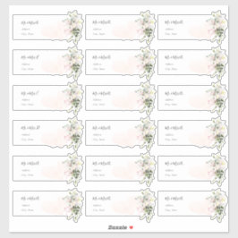 赤面エレガントピンクユーカリプスゲスト住所 シール