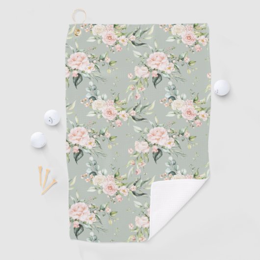 赤面エレガントピンクユーカリプトゥスセージ ゴルフタオル (インサイチュ)